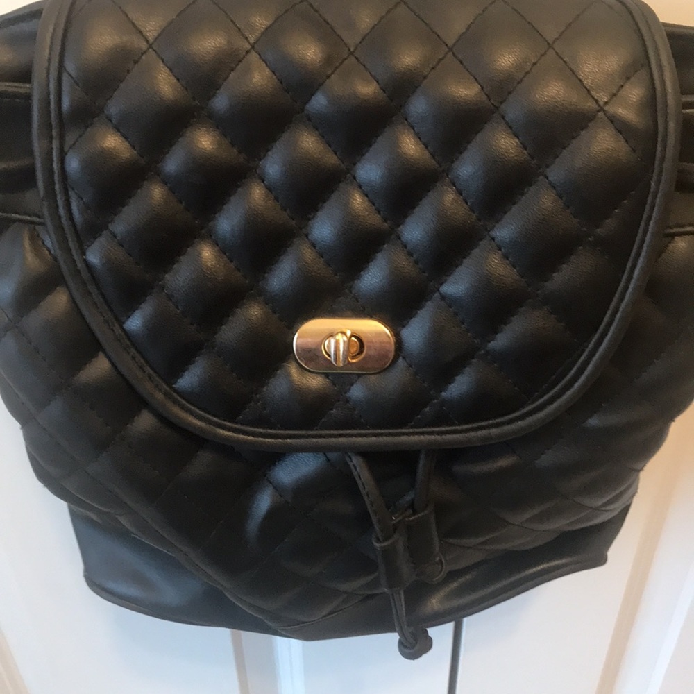 Black Mini Backpack Purse - Picture 2 of 6